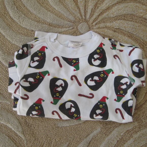 Hanna Andersson Penguin Christmas Pajamas Size 4 100cm 100% Organic Cotton - Picture 2 of 3